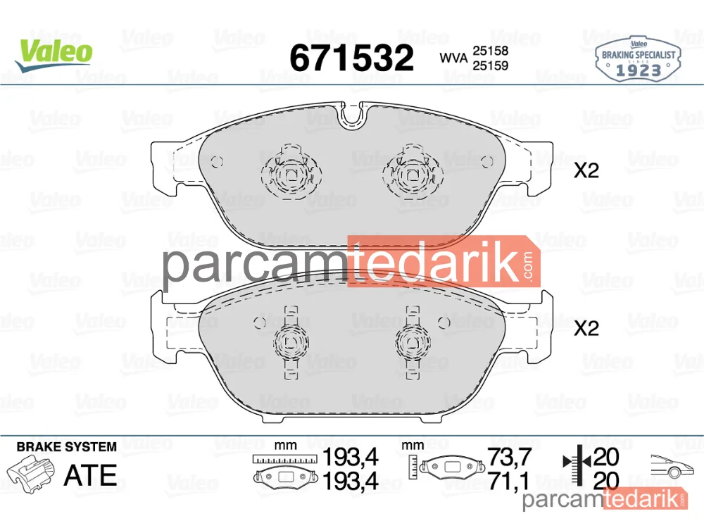 671532 | Fren Balatası — Audi A7, Audi A6 C7, Audi A8 D4